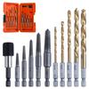 LEONTOOL Reverse Tap, Stripped Screw Remover, Screw Extractor Bit Set, Left-Hand Rotating Drill Bit Set (11 Pieces), Damaged Screw Removal Kit, Bolt S
