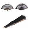 Black Spanish Style Dance Party Wedding Lace Silk Folding Hand Held Flower Fan