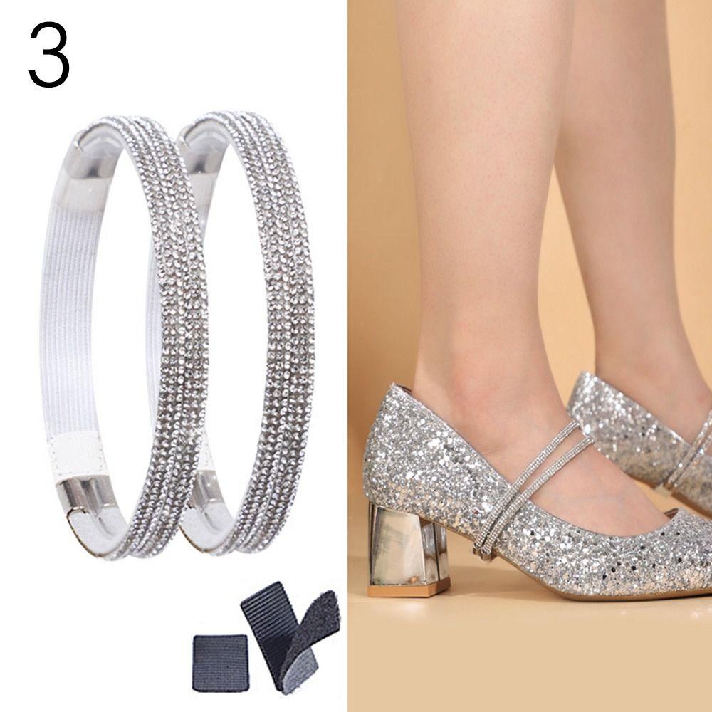 New Women Shoeslaces for High Heels Shoes Decorations Buckle Lazy Shoelaces Elastic Band Anti Falling Heel Non-Slip Belt Strap