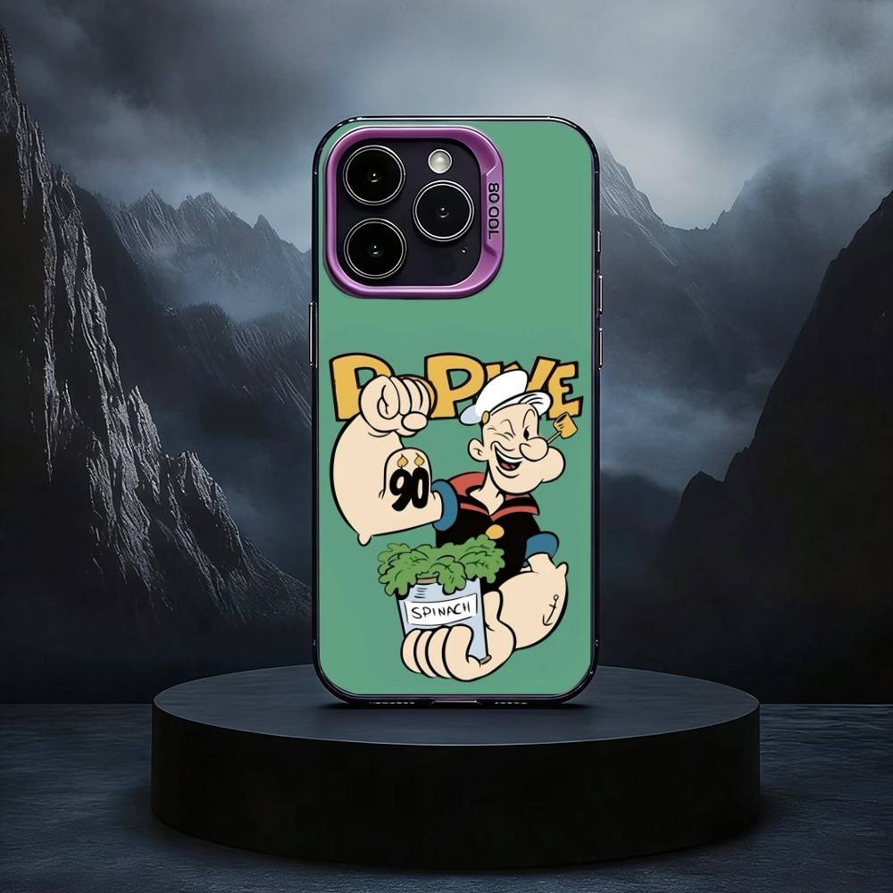 

P-Popeye CARTOON Black Candy silver phone case Phone Case For iPhone17,16,15,14,13,12,11 Plus,Pro Max iPhone12