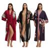 Yaoting Satin Plus Size Women's Long Sleeve Pajamas and Bathrobe Set - Spring/Fall Collection WP5021