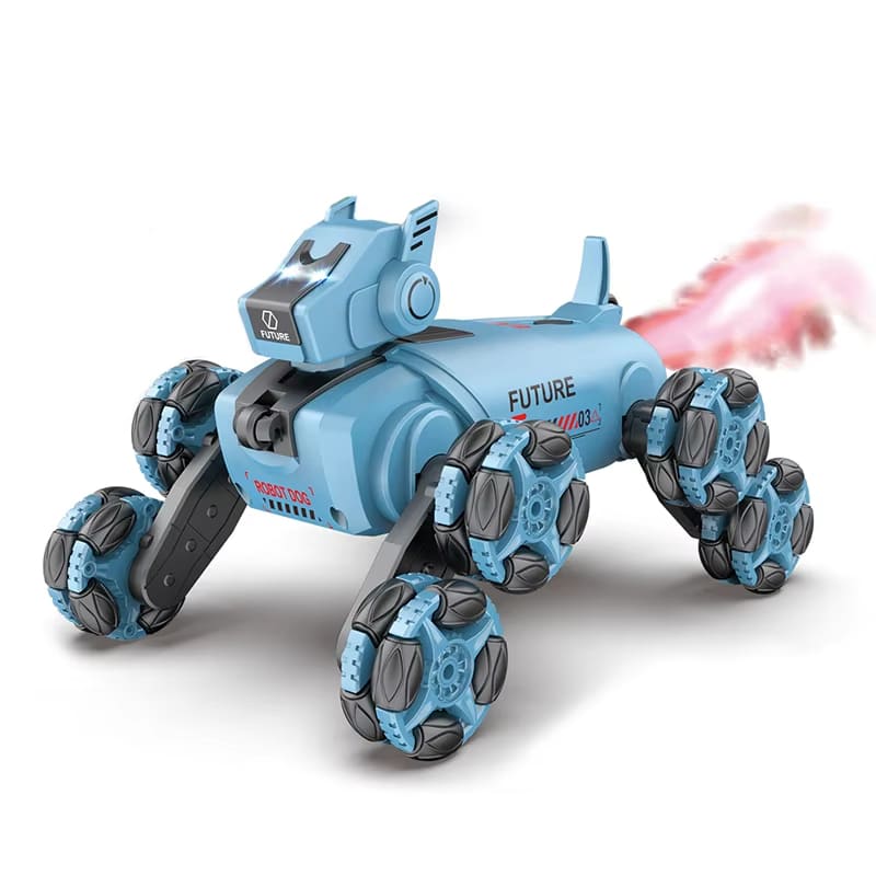 New 2.4G Rc Robot Dog 360 Degree Drift Stunt Spray Remote Control Car Toy Suitable for Boys and Girls Children High Value Gift Electronic Pet