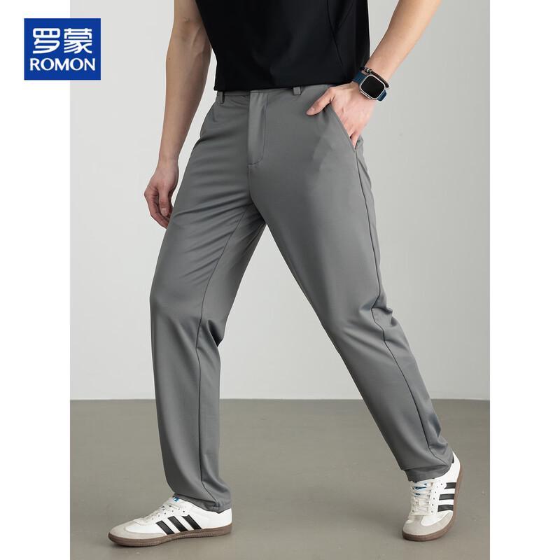 

ROMON Men s Silk Blend Straight-Leg Summer Casual Pants 33