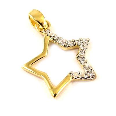 [C6357] - 'Precious Star' Pendant White Gold