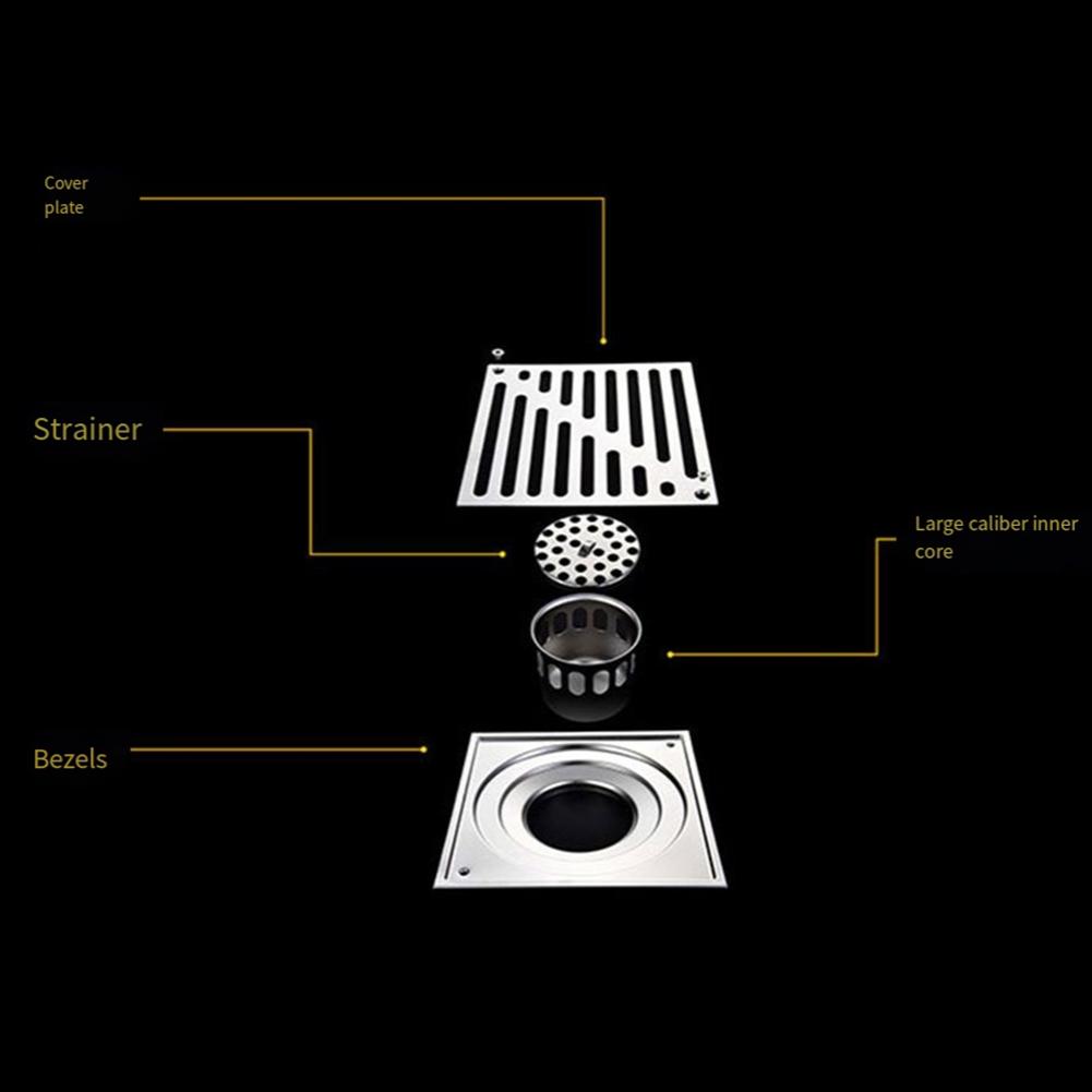 Heavy Duty Outdoor Yard Floor Drain, Removable Steel Block Grate With Robust Construction For Versatile Applications