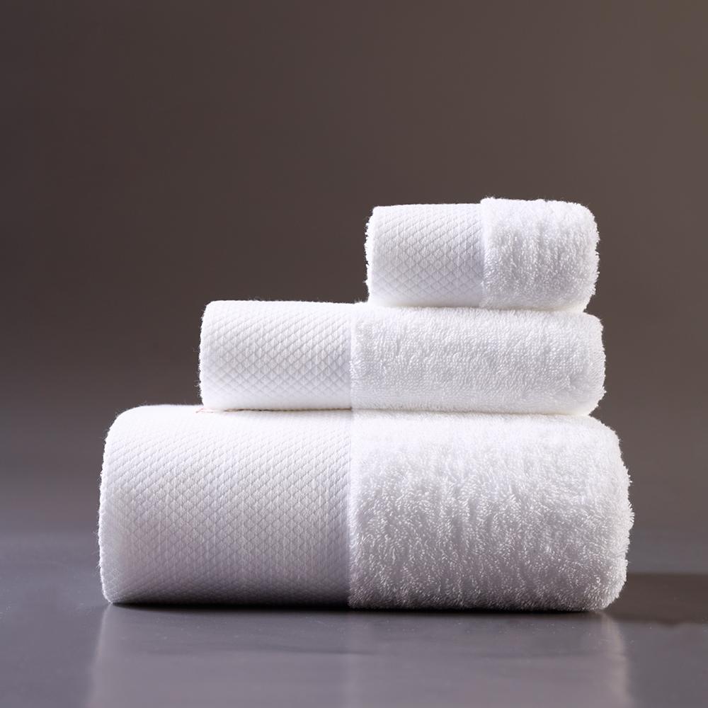 Luxury Hotel Bath Towel White Towel Custom logo Five-star Hotel Bath Towel Set with 100% Cotton
