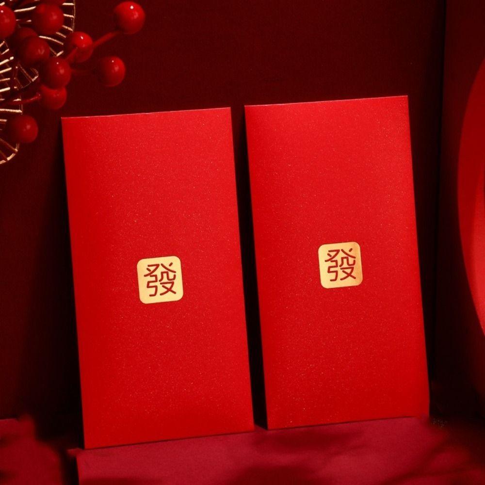 6 Pieces Hot Stamping 2026 Horse Year Red Envelope Chinese Style Large Capacity Spring Festival Envelopes Bless Words Paper