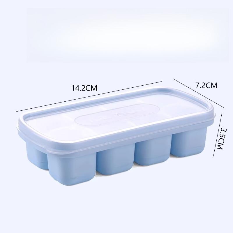 8Grid Silicone Press Ice Cube Trays Square Block Ice Cube Mold for Frozen Food Mini Ice Cream Pastry Box Molds Summer Gadgets1PC