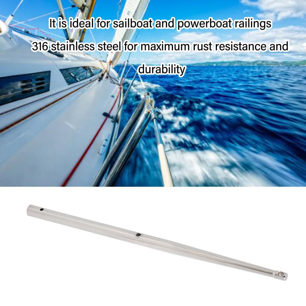 Boat Lifeline Stanchion Rugged Construction Long Durability 610mm Improved Security Boat Stanchion Pole Rustproof for Sailboat