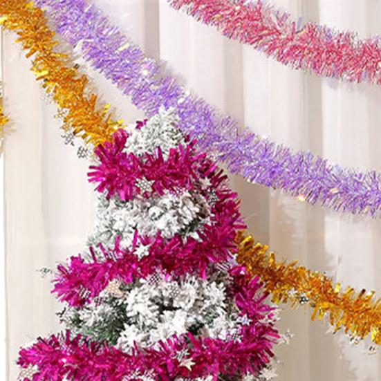 Tinsel Twist Garland Fade-resistant Dense Gorgeous Foil Madder Outdoor Indoor Xmas Tree Garland Decor for Party