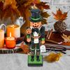 25cm Halloween Nutcracker Figurine with Stable Base Wooden Christmas Ornament for Party Favors Scene Decoration Garden