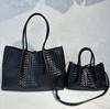 20256 New leather women's bags, handwoven bags, totes, mother and child bags, vegetable baskets, portable shoulder bags, cross-border batches