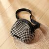Women'S Houndstooth Crossbody Waist Bag Adjustable Strap, Zipper Closure, Ideal for Outdoor Travel, Hiking, And Daily Use