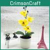Phalaenopsis Plastic Potted Plant With Realistic Blooming Flowers For Living Room Decor