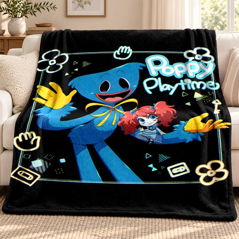 Poppy Playtime blanket Flannel Blanket Soft Cozy Plush Throw for Sofa Bed Lightweight Home Decoration Outdoor camping