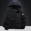 Spring and Autumn Hooded Jacket Men's Multi Pocket Outdoor Casual Jacket Windproof and Breathable Mountain Climbing Sports Casual Top