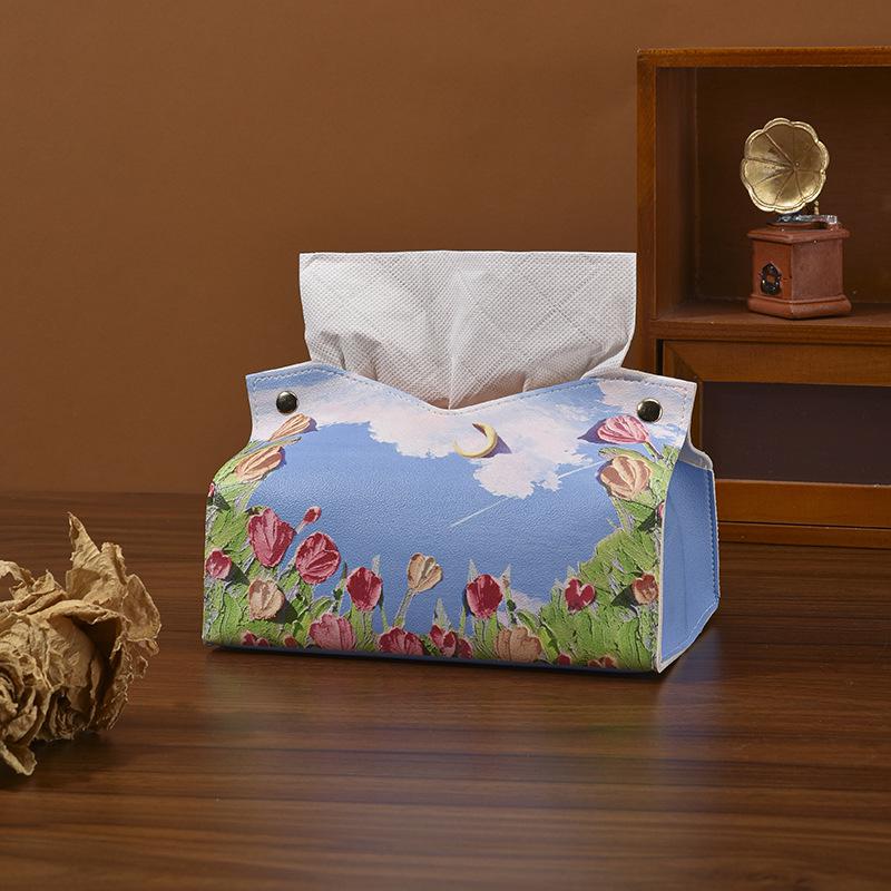 Luxurious Colorful Floral Tissue Box for Home & Car Décor