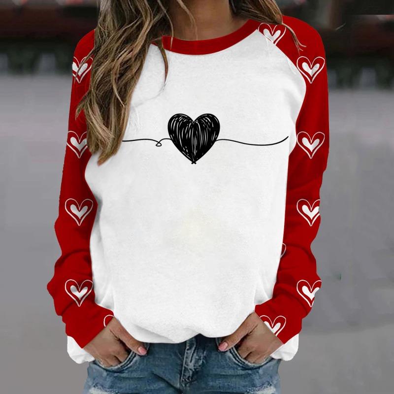 

День святого Валентина 3D цифровая печатная одежда с круглым вырезом толстовка для женщин XXL