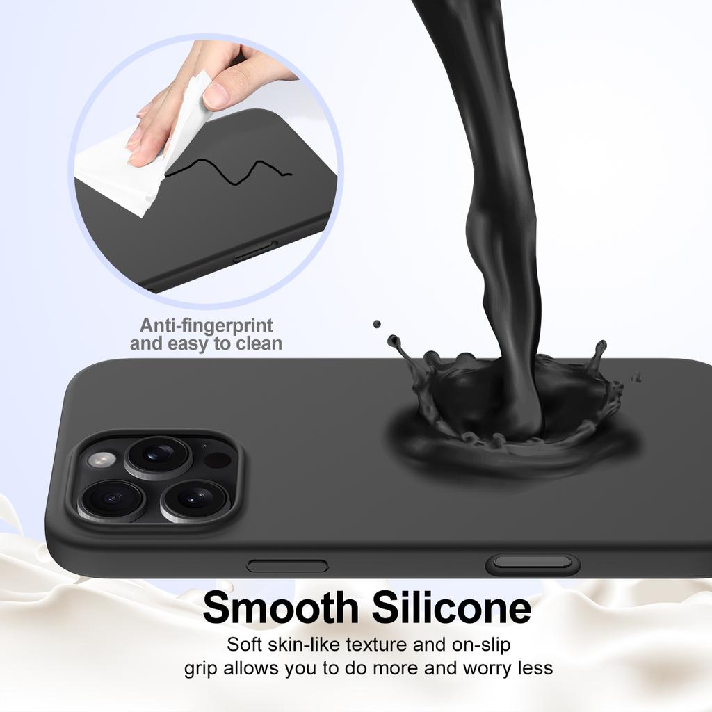 For iPhone 16 Pro Magnetic Case Shockproof Liquid Silicone Phone Cover