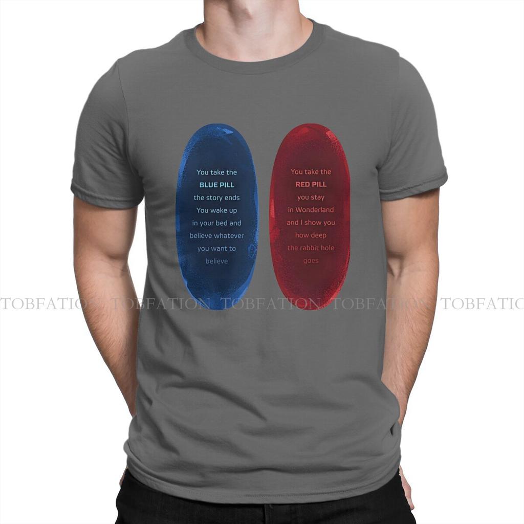 Pills Round Collar Tshirt The Matrix Movie Pure Cotton Fabric Basic T Shirt Mans Clothes Fashion Oversized