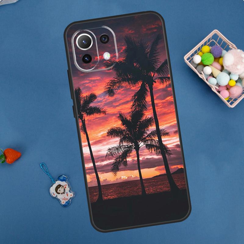 Sommer Strand Sonnenuntergang Palmenbaum Hülle Für POCO F5 X3 X5 Pro X4 F4 GT C40 M5s F3 Abdeckung Für Xiaomi 13 12 Lite 12T 11T Pro 12X