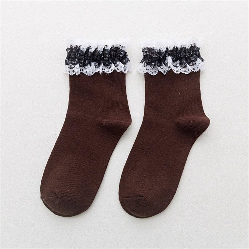 Stylish Lace Ruffle Socks Korean Fashion Comfortable Cotton Material Perfect for Everyday Wear