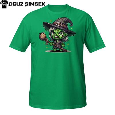 Lustiges kleines Hexen-Shirt – Halloween-Cartoon Grüne Hexe mit Magie und Glitzer