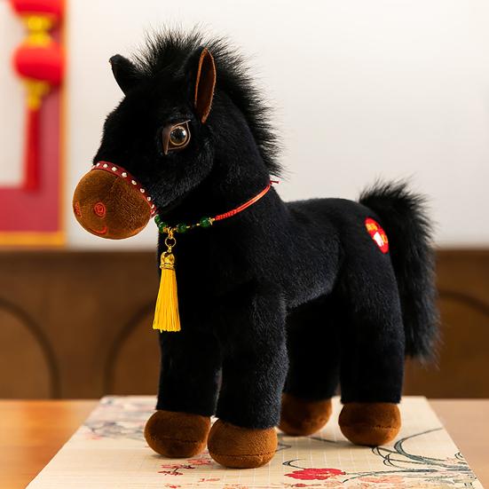 Horse Doll Soft Fabric Handmade PP Cotton Filling Stuffed Animal Doll Adults Children Horse