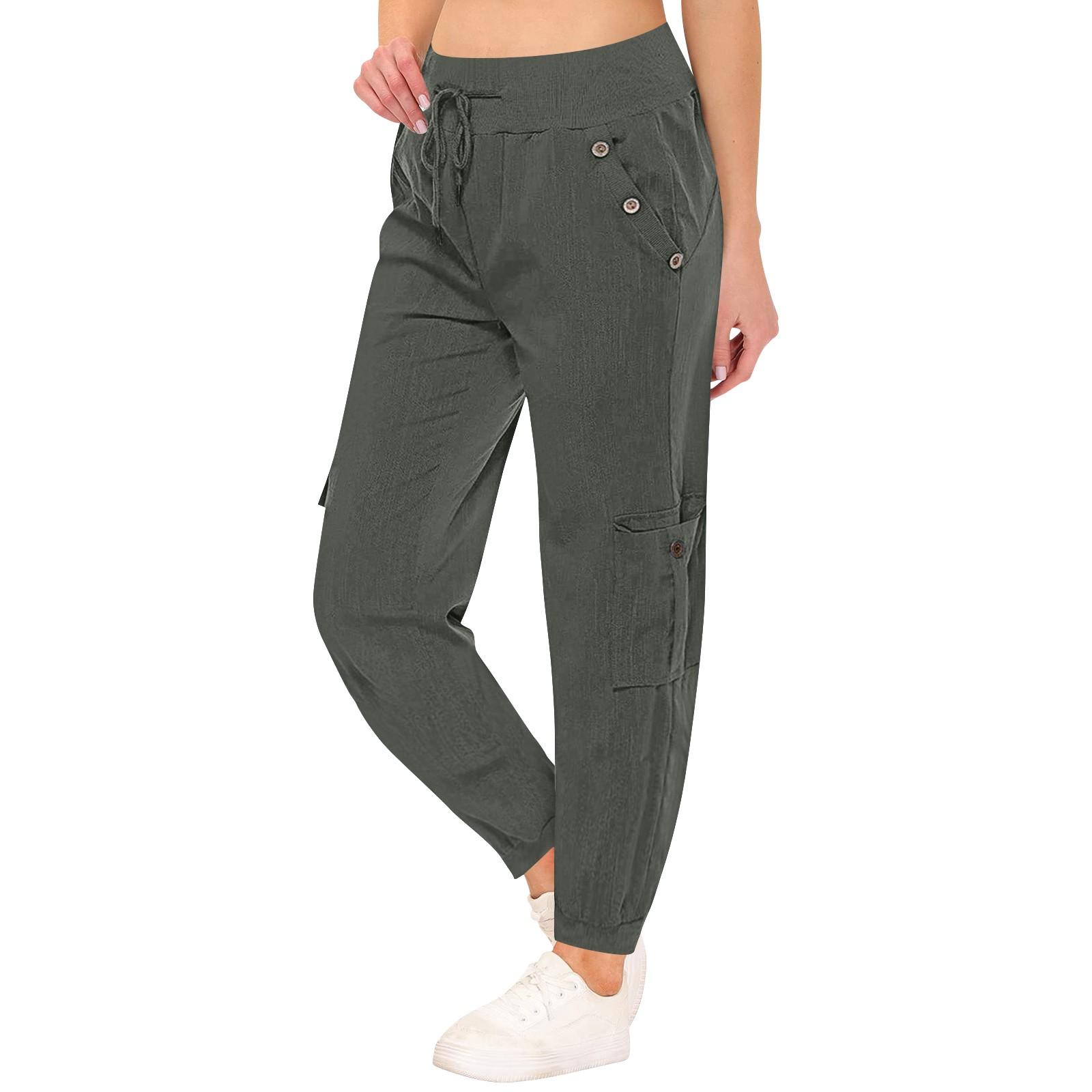 

Женские уличные брюки-карго, легкие спортивные брюки с эластичной резинкой на талии, спортивные спортивные штаны для пешего туризма, повседневные дорожные брюки с карманом XXXL