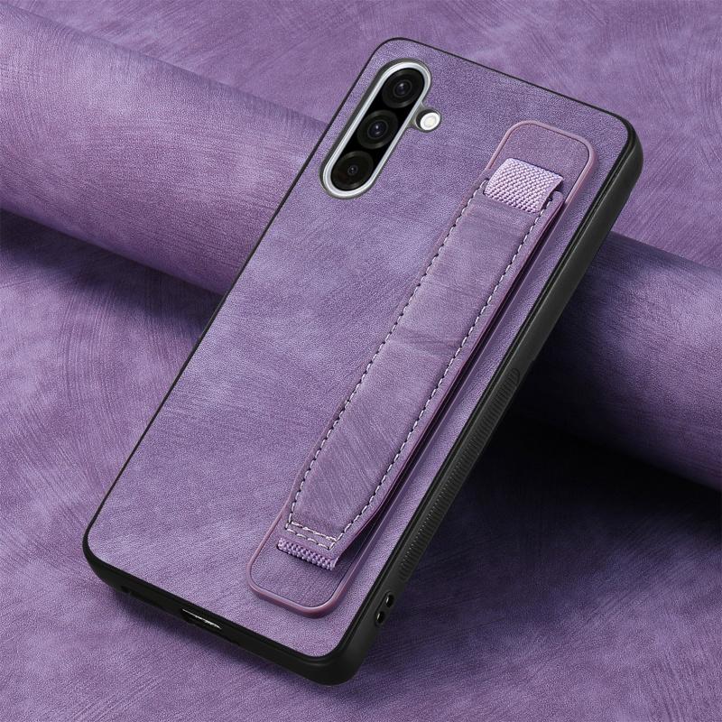 

Leather Case For Samsung Galaxy A57 A56 A55 A54 A53 A52 A37 A36 A35 A34 A33 A26 A25 A15 A16 A17 Wrist Strap Silicone Cover Case Galaxy A57 фіолетовий