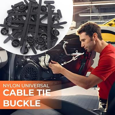 Universal Nylon Cable Tie Buckle Auto Fastener Screw Replacement Clip Car Fender Trunk Engine Guard Panel Wire Management Secure