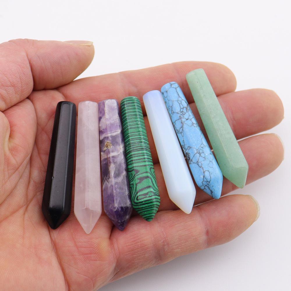 Crystal Jade Single Point Hexagonal Pillar Pendant - 1*5cm Accessory