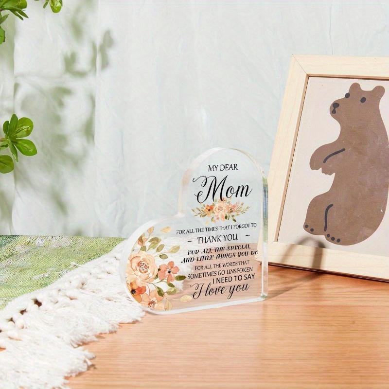 Mother Thank You Gift from Daughter My Dear Mom Sign for Women heart-shapedA Keepsake with Aprreciation  for Mother Mommy