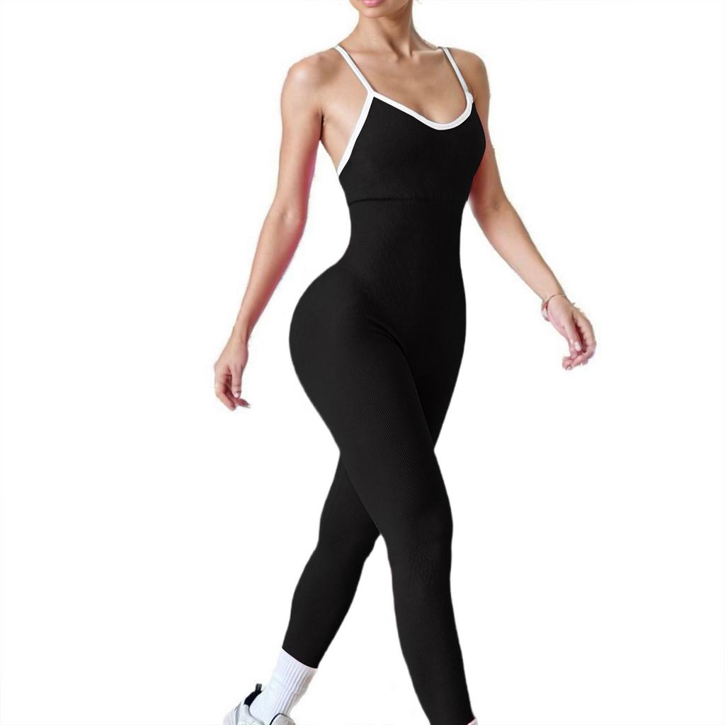 Salopetă pentru sport în aer liber cu bretele pentru damă, fără mâneci, cu uscare rapidă, salopetă strânsă pentru fitness, costum de yoga