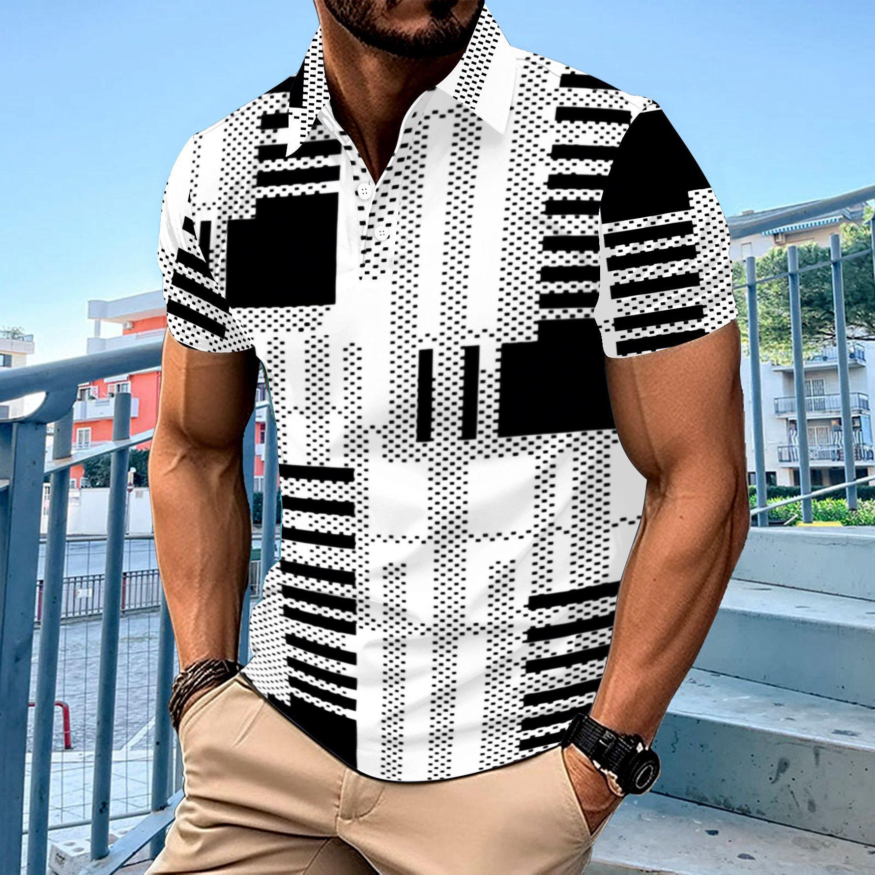 

Мужская повседневная рубашка поло на пуговицах, однотонная универсальная футболка XXXL чёрный