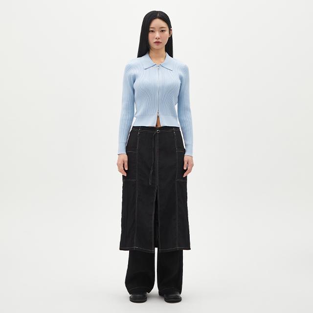 LAP Skirt Layered Stitch Contrast Pants Ar1Wp262