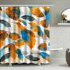 Creative artistic shower curtain waterproof and mildew-proof Shower curtain modern simple leaf pattern design Bathroom curtain