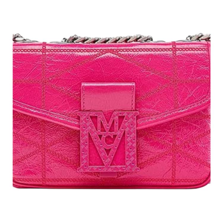 New MCM Leather Envelope Bag, Shoulder Bag Mini Women's Purple MWSCSLM04QW001