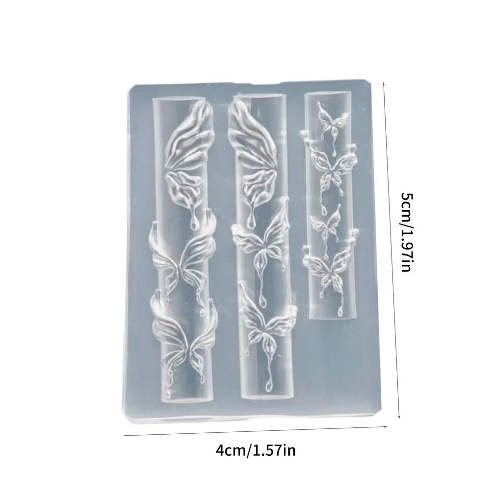 Silicone Nail Art Mold Accessory Molds Butterfly Theme 3D Nail Decorative Mold Silicone Texture for Various Nail Types