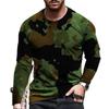 Tide Camouflage Pattern Tričko evropské velikosti s dlouhým rukávem Pro pánské Ležérní Podzimní Trend Trička s kulatým výstřihem