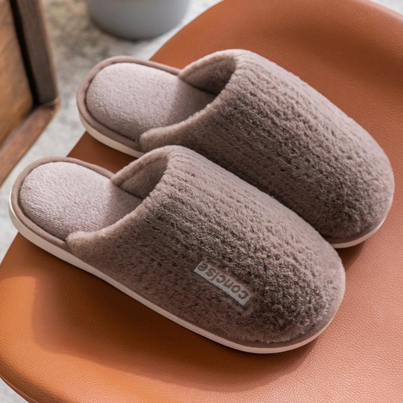 2023 Women's Warm Plush Indoor Slippers: Closed-Toe Cotton for Autumn & Winter