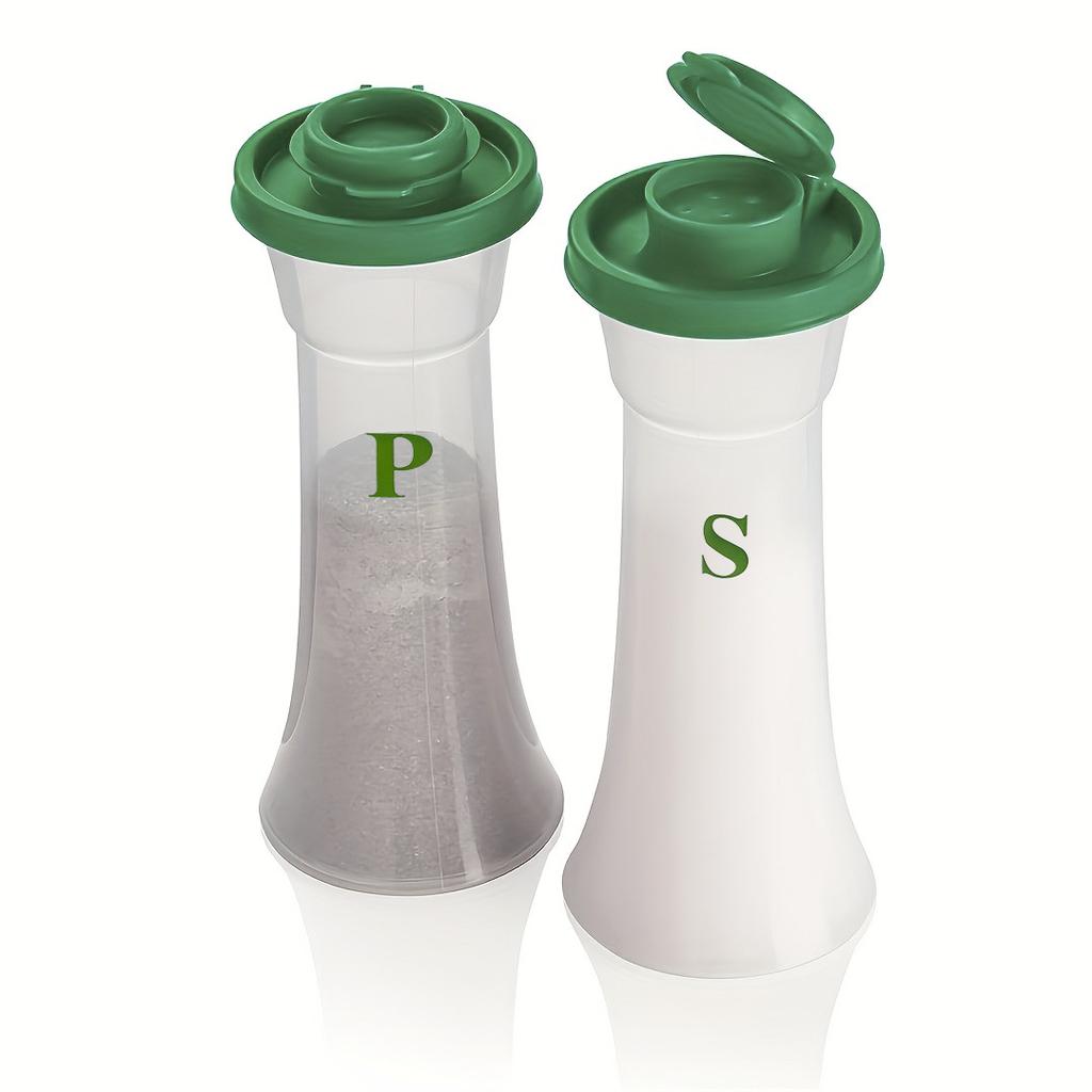 Jar of sugar, salt, spices and pepper, household 2-piece set of sprinkler bottles, plastic barbecue seasoning bottles