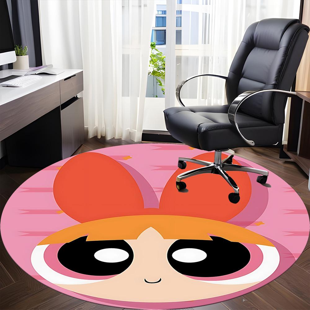 1pc Powerpuff Girls Office Round Area Rug, Under Office Chairs Bedroom Living Room Home Decor  A1022207