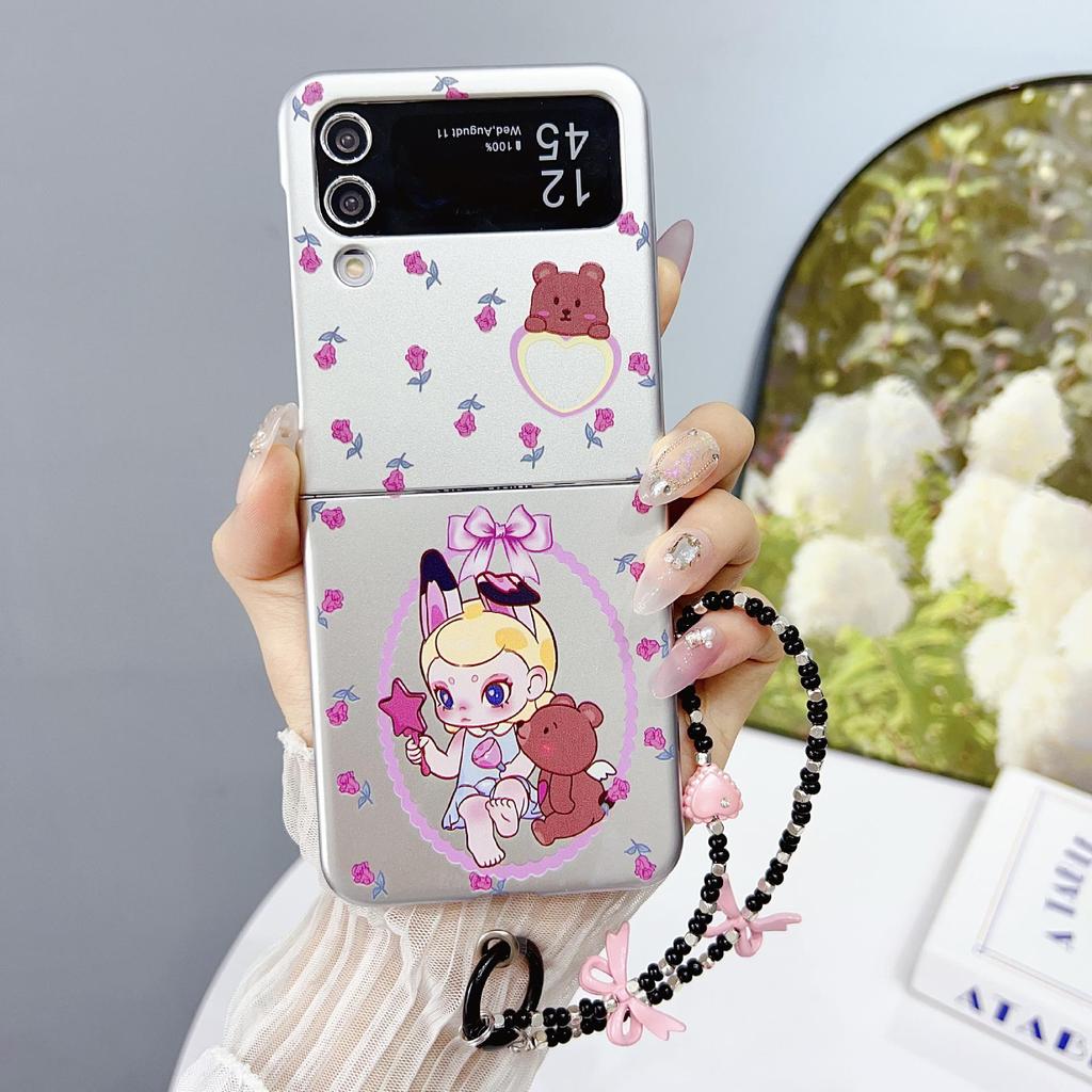 Electroplated Protective Case for Samsung Galaxy Z Flip7/6/5 - Compatible with Japanese & Korean Cartoons