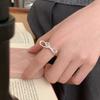 Stylish Geometric Bowknot Ring For Women Adjustable Copper Fashionable Accessory