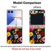 Colorful Flowers Patterned Phone Case For Samsung Galaxy Z Flip 7 FE 6 5 4 3 5G Folding Hard PC Clear Cover For Samsung Z Flip7