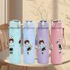1PC Two Boys Play Soccer Sport Print 750ml Color Plastic Sports Water Bottle Leakproof Flip Straw Lid Suitable for Sports Office Home Use