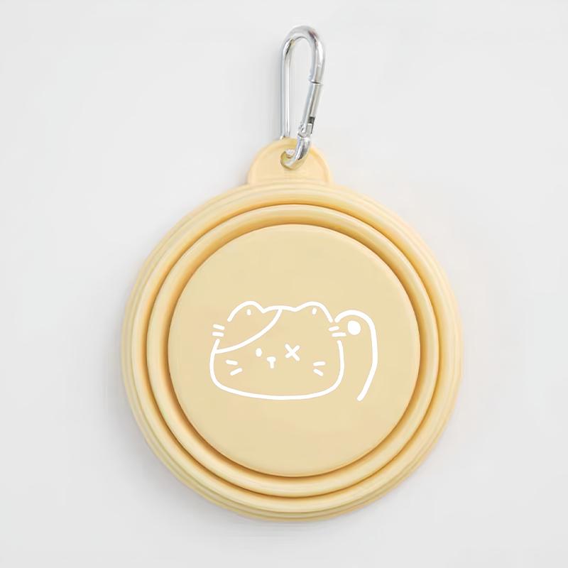 

Складная силиконовая миска для питомца, портативная для улицы, кормушка/поилка для собак и кошек с карабином, товары для животных