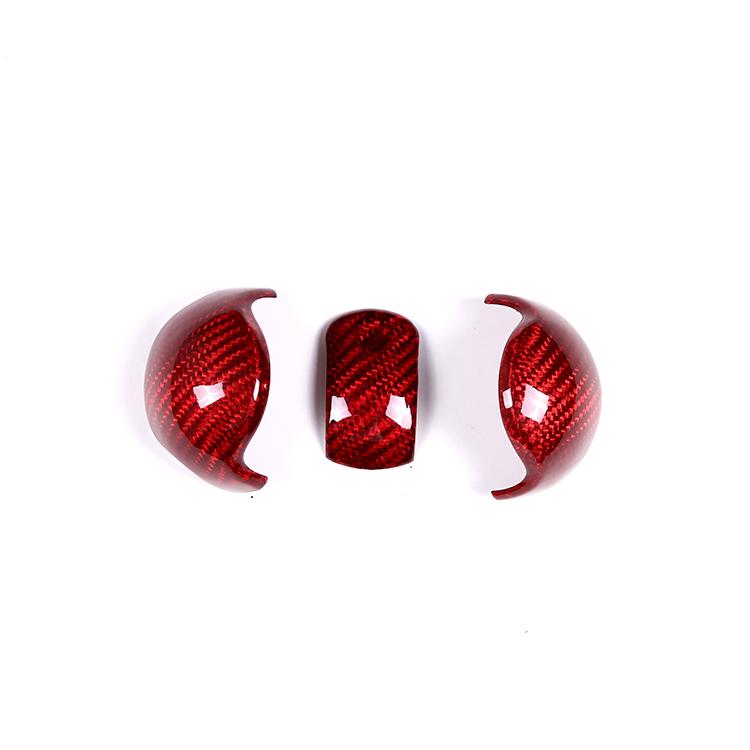 For Ford Mustang 2015 to 2020 Real Dry Carbon Fiber Car Gear Shift Knob Head Trim Cover Car Interior Protective Accessories