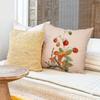 Tudomro 4 Pcs Mushroom Pillow Case 18 x 18 Inch Decorative Square Couch Pillow Cover Cute Cotton Linen Throw Pillowcase for Sofa Living Room Bed